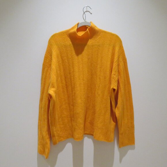 J. CREW Ribbed Mockneck Sweater in Supersoft Yarn Tangerine Orange - Size XL - Picture 2 of 14